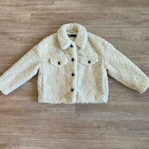 ZARA Teddy Sherpa Jacket 🤍 Cozy & Cute for Fall/Winter